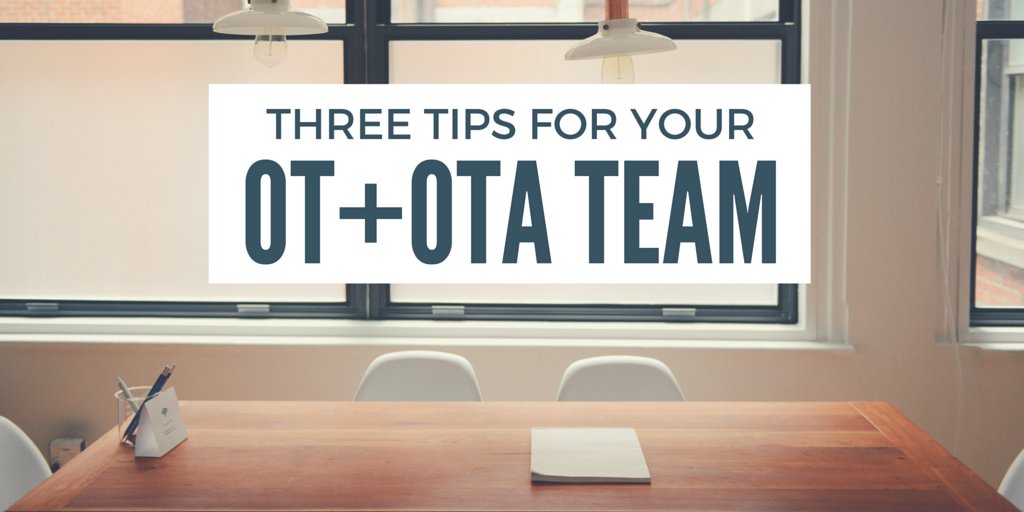 AOTAInc's tweet photo. Do you do these 3 things with your OT or OTA? Get tips for OT/OTA teams on Late Night post: https://t.co/APHBoDKTmE https://t.co/V9thw5LMEx