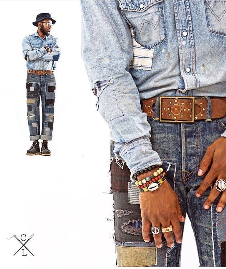 Blavity's tweet photo. Piecing it together // 📷: @hamid_holloman #fashion #blackfashion #patchwork #denim https://t.co/fygciBTxWg https://t.co/JHOYoSW0cu
