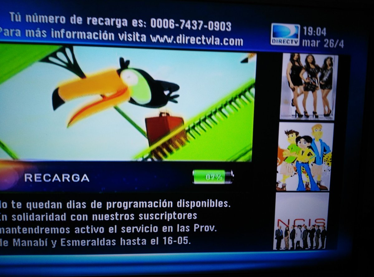 Rociomp01's tweet photo. @DIRECTVServicio  Hace dos horas hice una recarga y llegó a casa y.no tengo servicio. Ayuda x.favor @DIRECTVEcuador https://t.co/5ZisEvGzZZ