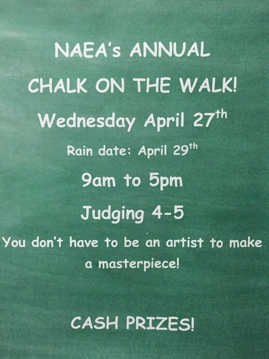 naeaiup's tweet photo. Come out tomorrow (4/27) for Chalk on the Walk for a chance to win a CASH PRIZE! @IUPstudents @IupNation @IUPedu https://t.co/GjtO0IsQiz