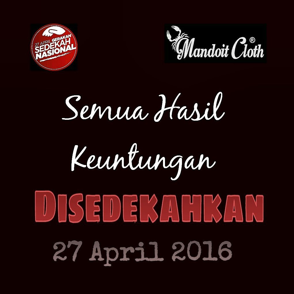 Mandoit_id's tweet photo. Turut dalam #GerakanSedekahNasional #Gersena  Semua keuntungan hari ini akan disedekahkan 100% pd yg membutuhkan https://t.co/dUkt5S7h8D