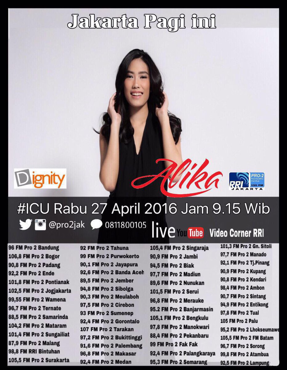 Sebentar lagi on air di #ICUPro2FMxAlika ❤️