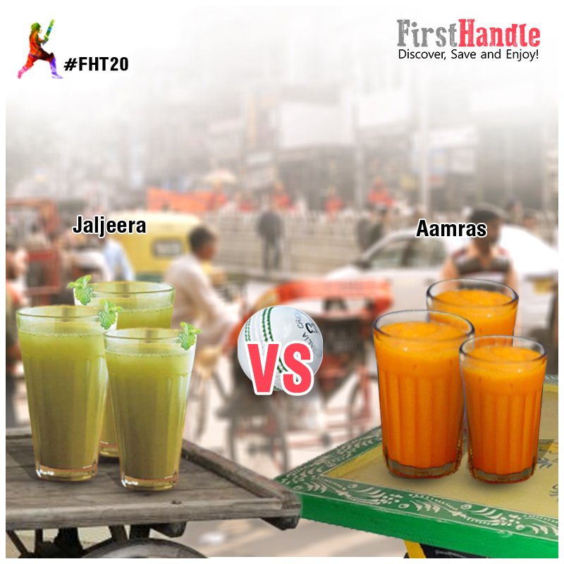 FirstHandleApp's tweet photo. Which of these summer thirst-quenchers will beat the heat in tonight’s clash? Grab the best deals on #FHT20 #DDvsGL https://t.co/fVhDpaEU5L