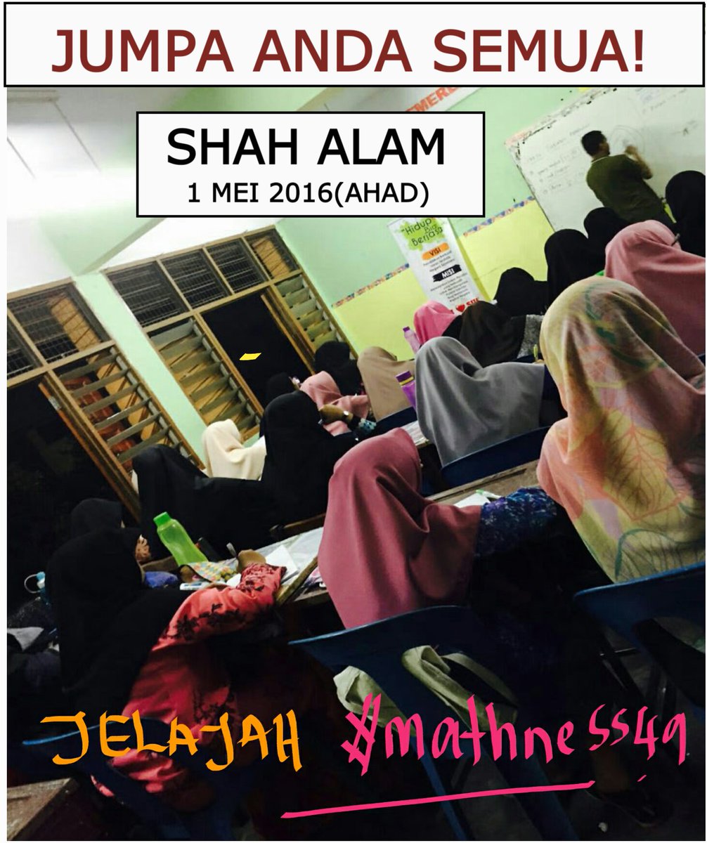 mathness49's tweet image. AHAD(1.5.2016 )
#mathness berada di Shah Alam.

4 Bab penting ADDMATH F4 &amp;amp; F5.

Berminat? DM/Whatsapp: 012-7021049
🙋