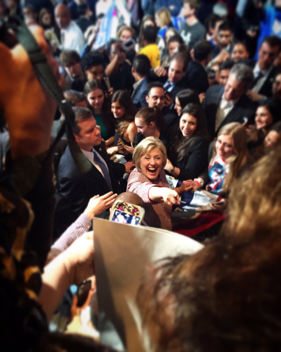 HillaryHQVols's tweet photo. How the #HQvols are feeling about #LittleTuesday results so far! Picture credit to @jennagoldin last Tuesday in NY! https://t.co/61g6N8h38i
