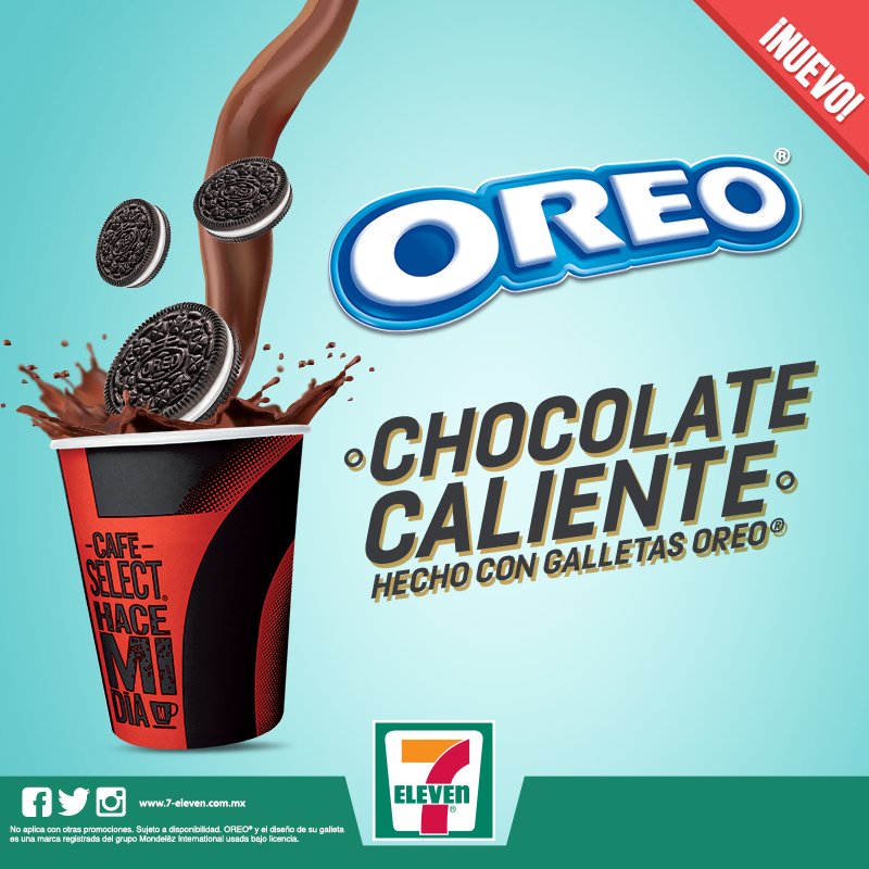 7ElevenMexico's tweet photo. ¡Buenas Noches! Tenemos #ChocolateSelect hecho con galletas Oreo, ven por el tuyo. https://t.co/LlRC2w49ti