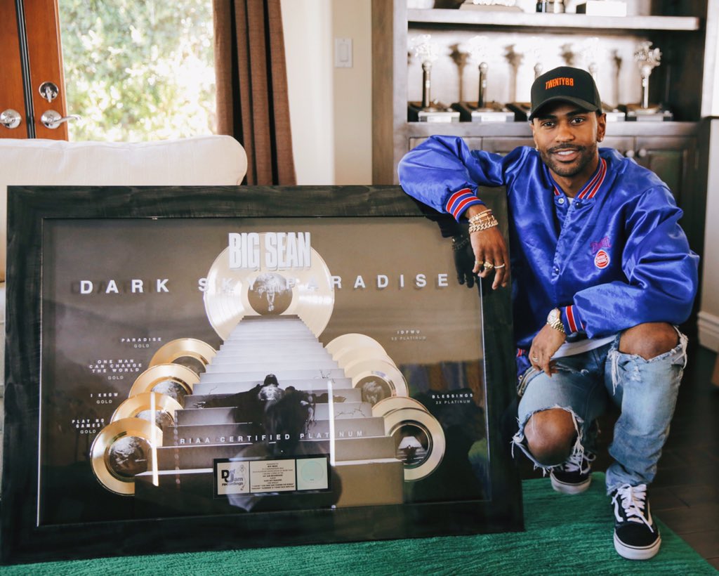 BigSean's tweet image. Happy as fuck to have a Platinum album with 7.5 million singles sold! Thank you  🙏🏾  new album on the way.