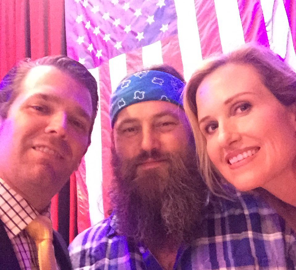 DonaldJTrumpJr's tweet photo. It was a great night for @realdonaldtrump &amp; amazing to be with our friends @williebosshog and @bosshogswife https://t.co/Uf7dsoGCFF