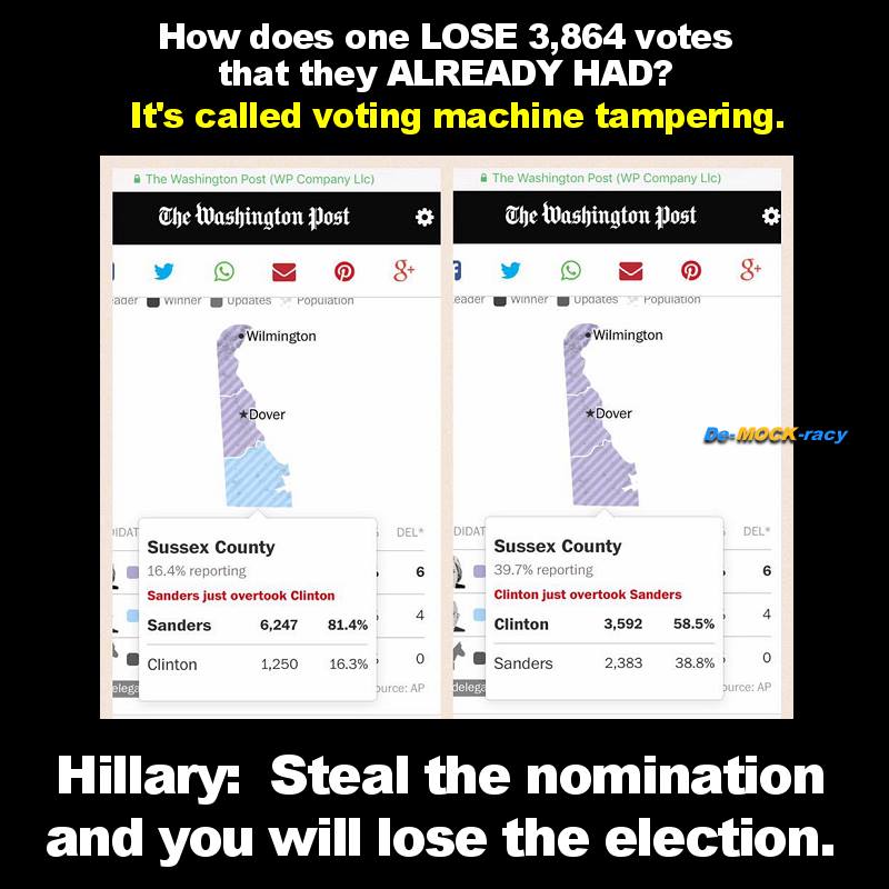DonaldFTurner's tweet photo. #ElectionFraud #VoterSuppression #FeelTheBern 4/26/16 is Proving to be OUTRAGEOUS FRAUD 2 https://t.co/t8cxoN4iH5