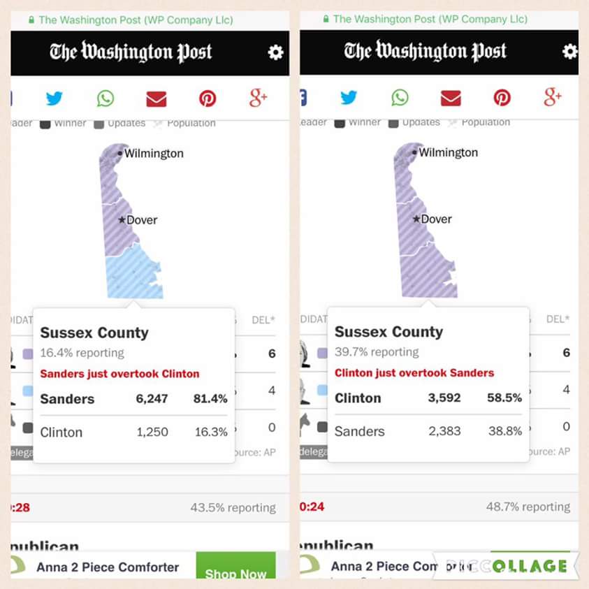RSheol's tweet image. How is this happening and nobody is going crazy about this?? #BernieSanders #VoteTampering #riggedelections