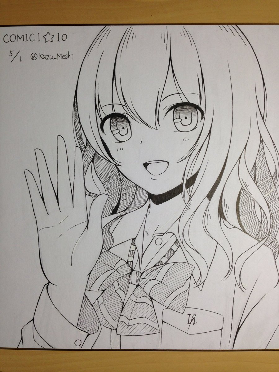 コミ1でとある人に渡す色紙描けた 