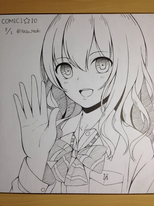 コミ1でとある人に渡す色紙描けた 