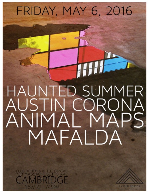 AnimalMaps's tweet image. friday may 6th in cambridge w/ @HauntedSummerLA and Mafalda. BE THERE. @lystenboston