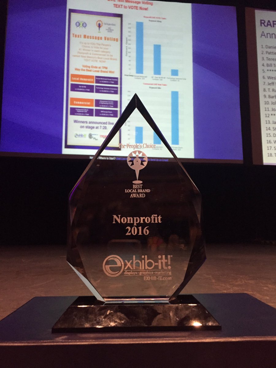 RMHCofNewMexico's tweet photo. Thanks to everyone who voted and to @EXHIBIT_Experts for the honor! #bestlocalbrand #abq https://t.co/CUFL1zw00S