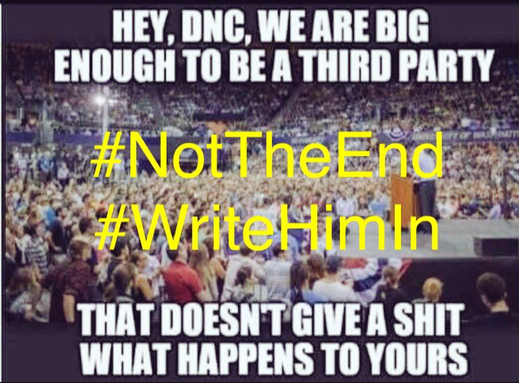 Myannazuos's tweet image. Retweet &amp;amp; spread the word #NotTheEnd #WriteHimIn #SuperTuesday @BernieSanders @SenSanders #FeelTheBern