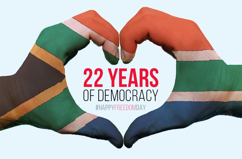CentracomRSA's tweet photo. Today we celebrate 22 years of democracy. Happy Freedom Day. https://t.co/wrgrYUdFAP