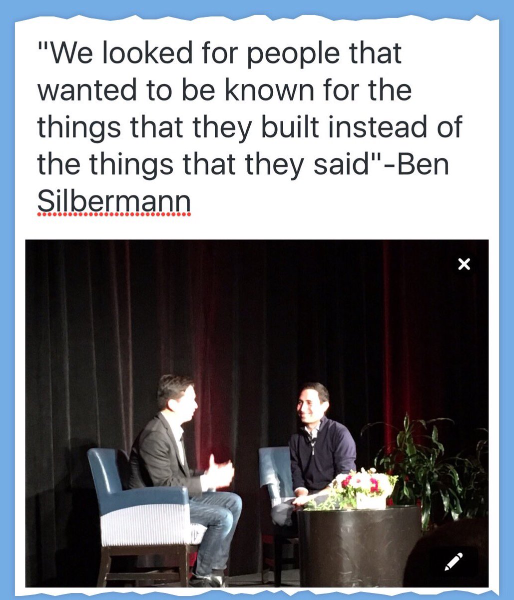 BessemerVP's tweet photo. Founder Ben Silbermann, on building culture for @Pinterest... https://t.co/VXVBPQnUTD