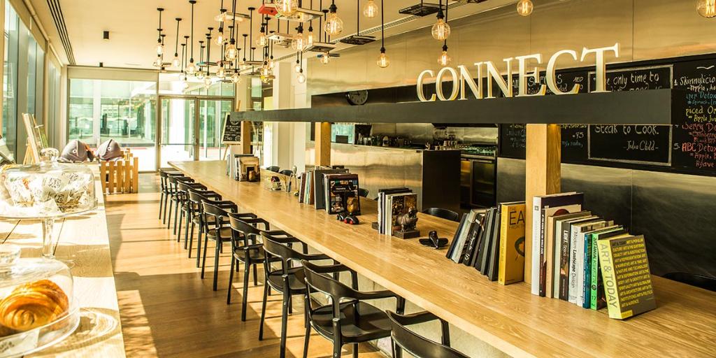 PavilionDubai's tweet photo. Forget the cliché boardroom meetings. Meet the team at our #ConnectDesk and enjoy a taste of everyone's favourites. https://t.co/edwsvN1IE5