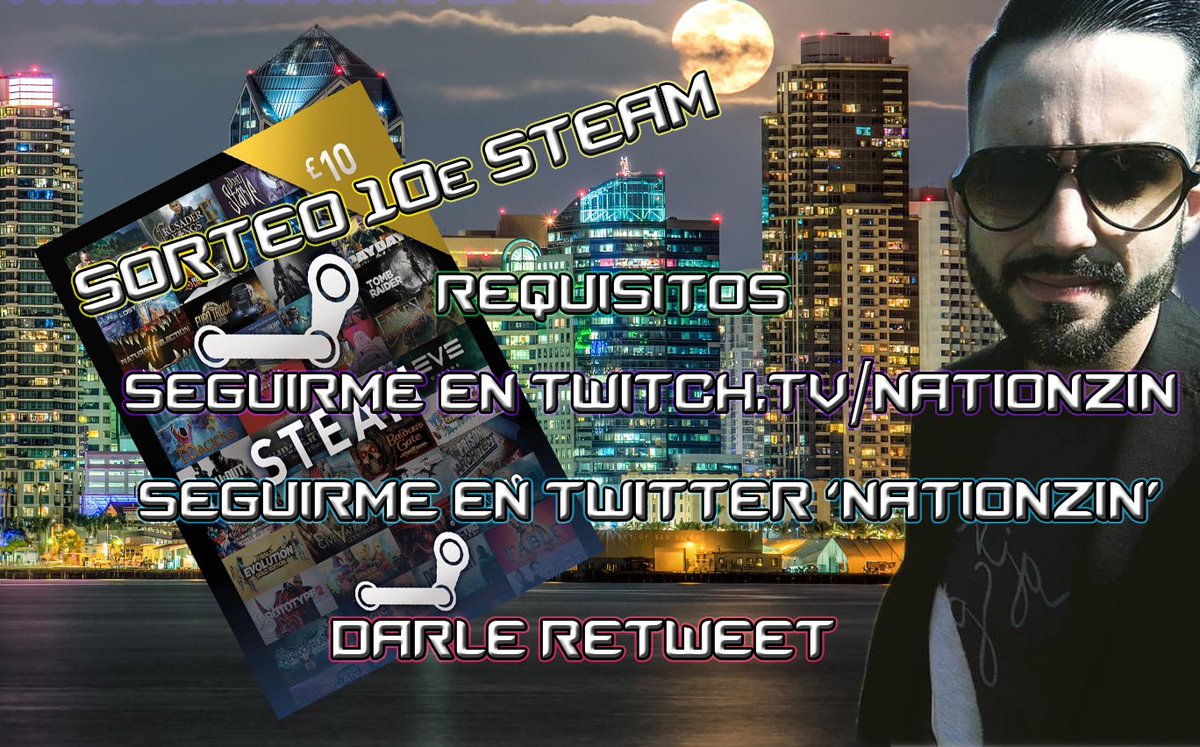 ¡SORTEO 10€ EN STEAM!  AHORA ES EL MOMENTO QUE ME APOYEN CON UN RT.  GANADOR SE DIRA EL 11 DE MAYO.