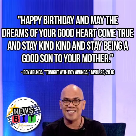 kcflores12's tweet photo. Tito Boy Abunda's wish for DJP!
#DJPWeek https://t.co/3rVNGpu8aI