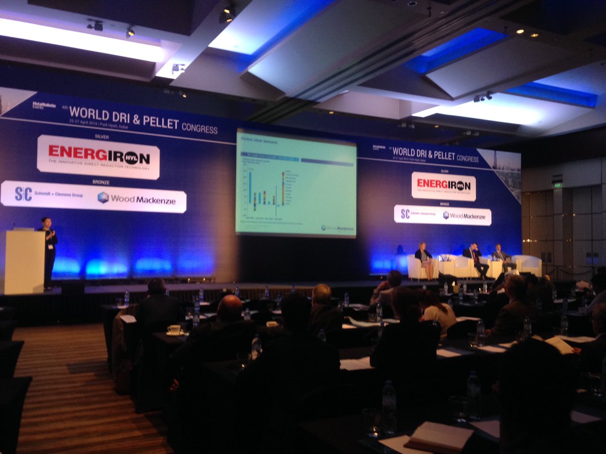 BenSmith_MB's tweet photo. Day 2 underway - Wood Mackenzie's Valentina Burrai has the crystal ball out forecasting global steel growth #mbDRI https://t.co/04oBHoB4CY