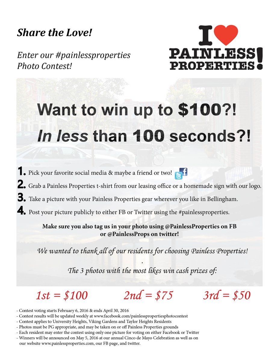 PainlessProps's tweet image. The official #PainlessProperties photo contest ends this Saturday April 30th!! Enter on twitter now!! #tweetus