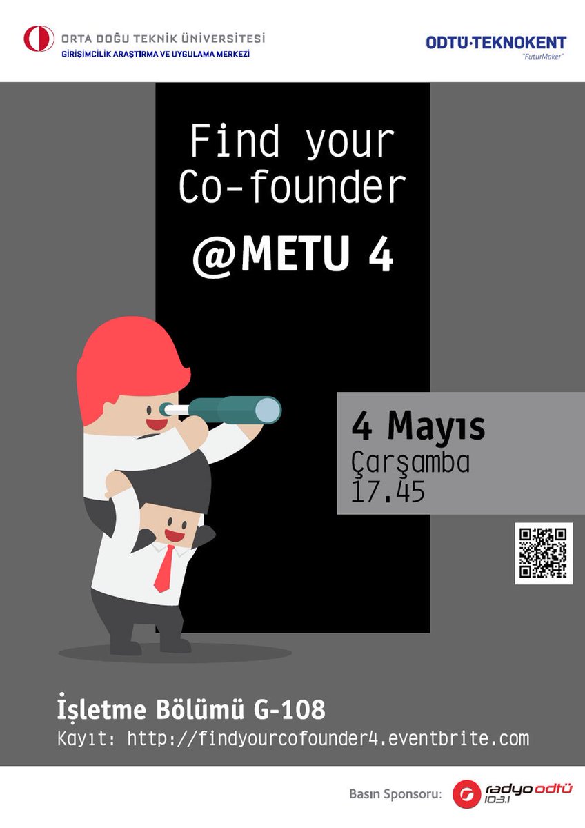 TRdeGirisim's tweet photo. Girişimciler kaçırmasın!  #findyourcofounder4@metu 04/05 17:45 @odtuisletme #G108 kayit:
https://t.co/Or1PTIn0jJ https://t.co/8uHkiyWXTQ