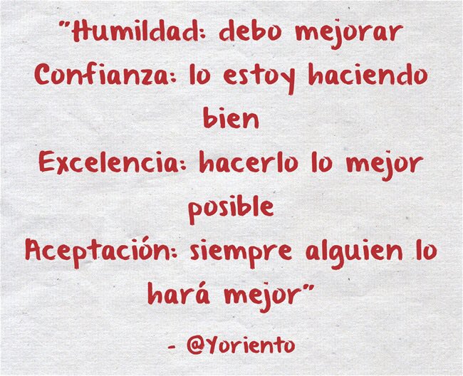 vallefutsal's tweet photo. BDias.
"Humildad: debo mejorar 
Confianza: lo estoy haciendo bien 
Excelencia: ..." vía @Yoriento
#FelizMiercoles https://t.co/VPv8B2UgPM