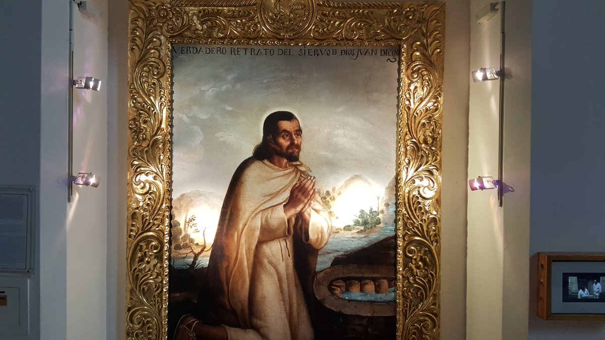 #1202spn Vi en mi camino desde el museo del barrio. Es Juan Diego de Nuestra Sra de Guadalupe. Imagen de un indígena