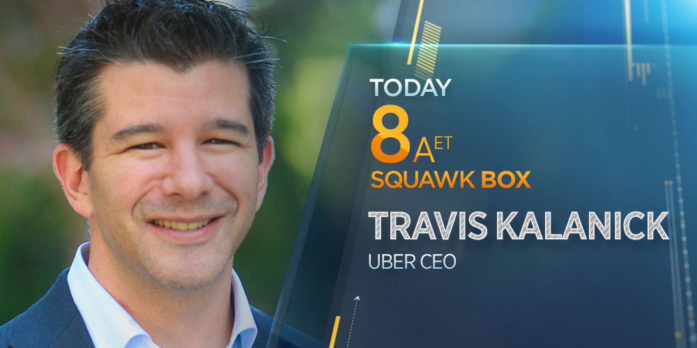 SquawkCNBC's tweet photo. DON'T MISS: @Uber CEO @travisk is on set @ 8a ET

#UberOnSquawk https://t.co/iNeLbeU7hl