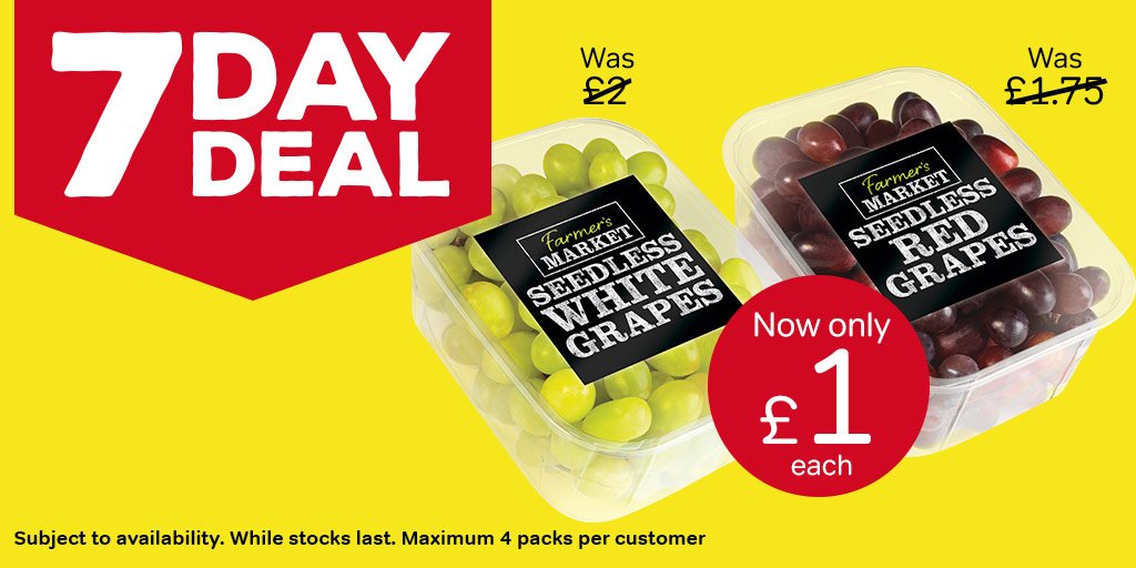 IcelandFoods's tweet photo. GRAPES! 🍇
Eat like an Emperor for just £1.
This is a colossal deal, available for only 7 DAYS.
Buy in-store NOW. https://t.co/MfCJKVSMse