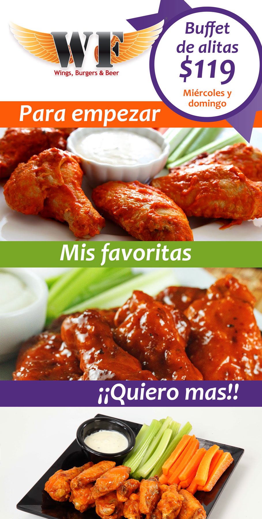 Arriba 88+ imagen wings factory buffet de alitas Abzlocal.mx