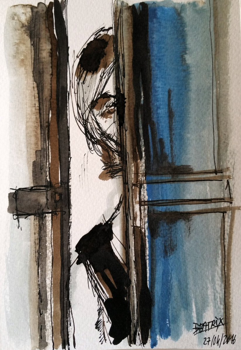 BeatrixDessin's tweet photo. #Derrière la #porte [#Série];#encres et #brou sur #papier #portrait #mystère #voile #cryptique #κλειδί #clauditis https://t.co/jmeH7xxRYi