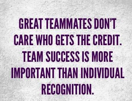The team is the priority and great teams have players who continually demonstrate this key concept of winning.