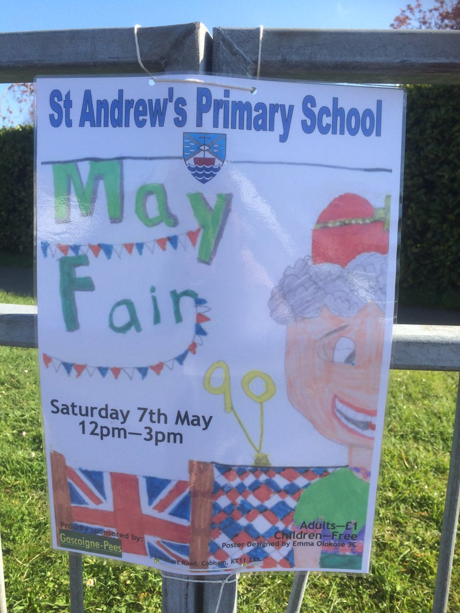 BanfieldKatie's tweet image. @Cobhammums @Cobham_oxshott @CompleteCobham come &amp;amp; join us @standrewscobham at our May Fair, Sat 7th May 12-3pm PRT