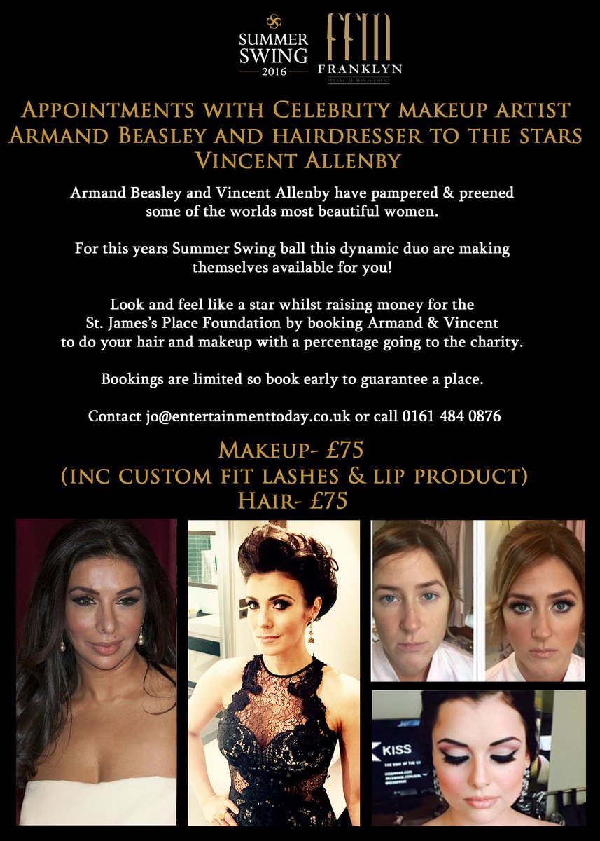 FFMSummerSwing's tweet photo. We have some appointments left with Celeb make up artist @ArmandBeasley &amp; hair dresser to the stars @VincentAllenby https://t.co/JxmRxOBaiQ