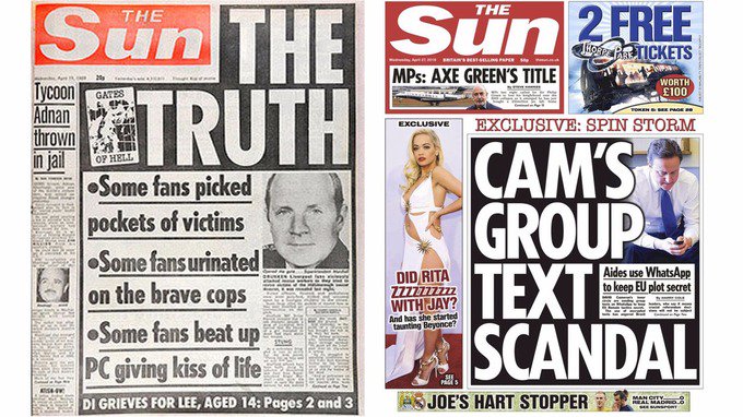 itvnews's tweet photo. The Sun criticised for 'disgusting' decision to leave Hillsborough off its front page https://t.co/CPHL5EZc4r https://t.co/VOPnQ0TuLh