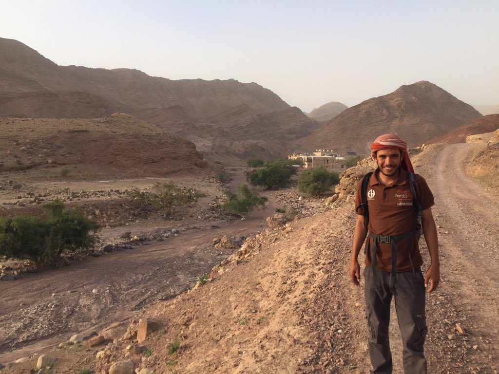 This suleiman. Born in bedouin family in valley + working in beautiful <a href="/FeynanEcolodge/">Feynan Ecolodge</a> behind him. Visit # Jordan