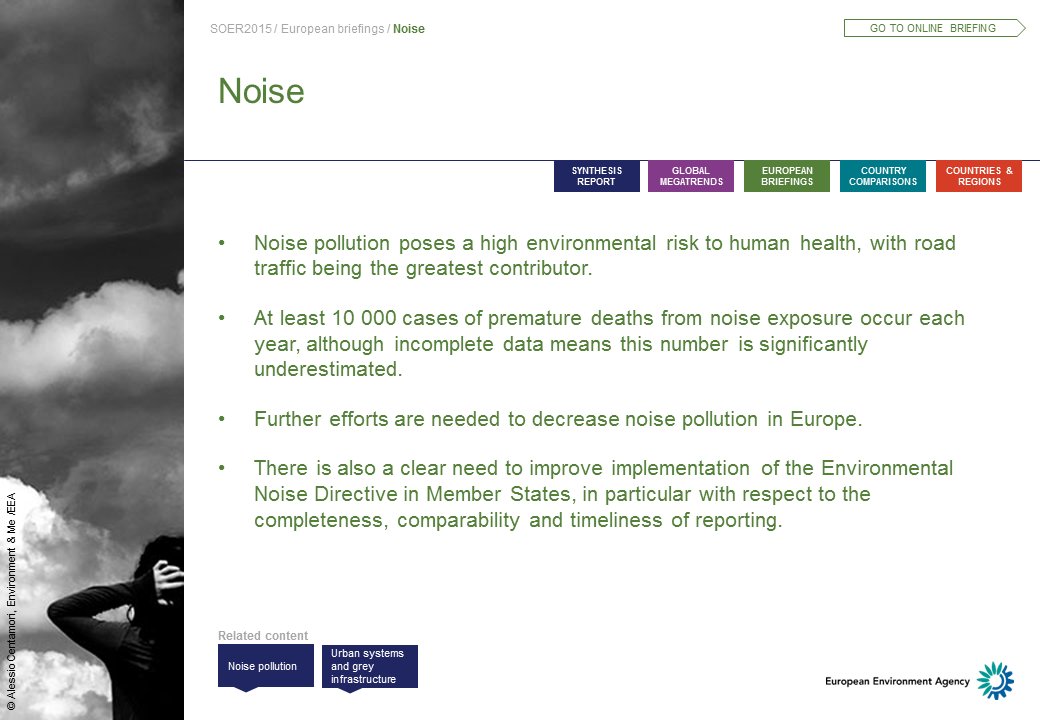 EUEnvironment's tweet photo. Today is International Noise Awareness Day: our #SOER briefing on environmental #noise https://t.co/wN0g02h4Ar #INAD https://t.co/YFJznFDsRs