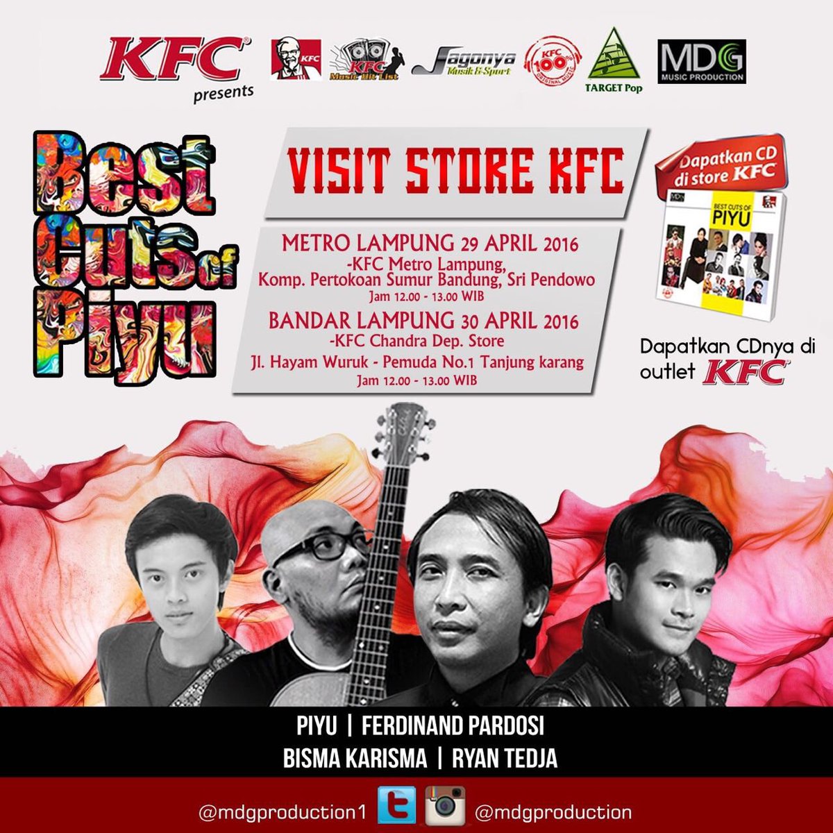 MDGco_'s tweet photo. Bandar Lampung dan Metro Lampung sudah siapkah kalian? Karena tim #BestCutsofPiyu bakal main ke store @KFCINDONESIA https://t.co/L3ygTy9F98