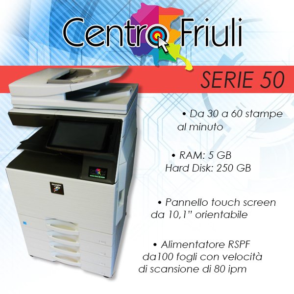 CENTROFRIULISRL's tweet image. #Serie50. L’innovativa multifunzione per medi volumi di stampa.
 bit.ly/1qSELl9
