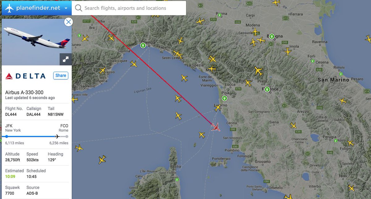 BREAKING Delta DL444 to Rome is declaring an emergency. Live: | AIRLIVE BREAKING Delta DL444 to Rome is declaring an emergency. Live: | AIRLIVE