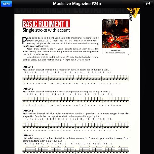 MdlCenter's tweet photo. @MerrickDias juga aktif menjadi penulis Drum Lesson di Music Live Magazine #belajardrum #MerrickDrumLesson #MDL https://t.co/NacKRZ4RLA