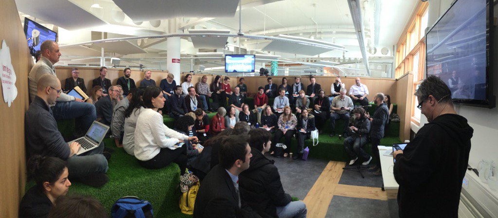 shaunhides's tweet photo. #disrupt_learn has a full house for the #dmllexpo https://t.co/fpWG5nbPGQ