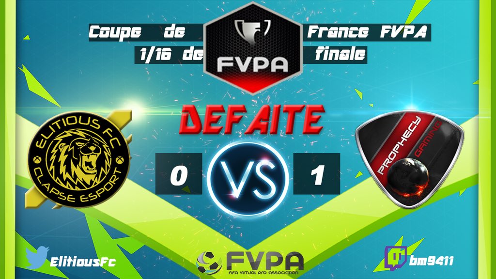 ElitiousFc's tweet photo. Résultats des sorties en cup @FVPAeuFR. Victoire et  Défaite VS @ProphecyGaming2 
#11vs11 
@Journal_ClubPro https://t.co/EHntkAQ5AY