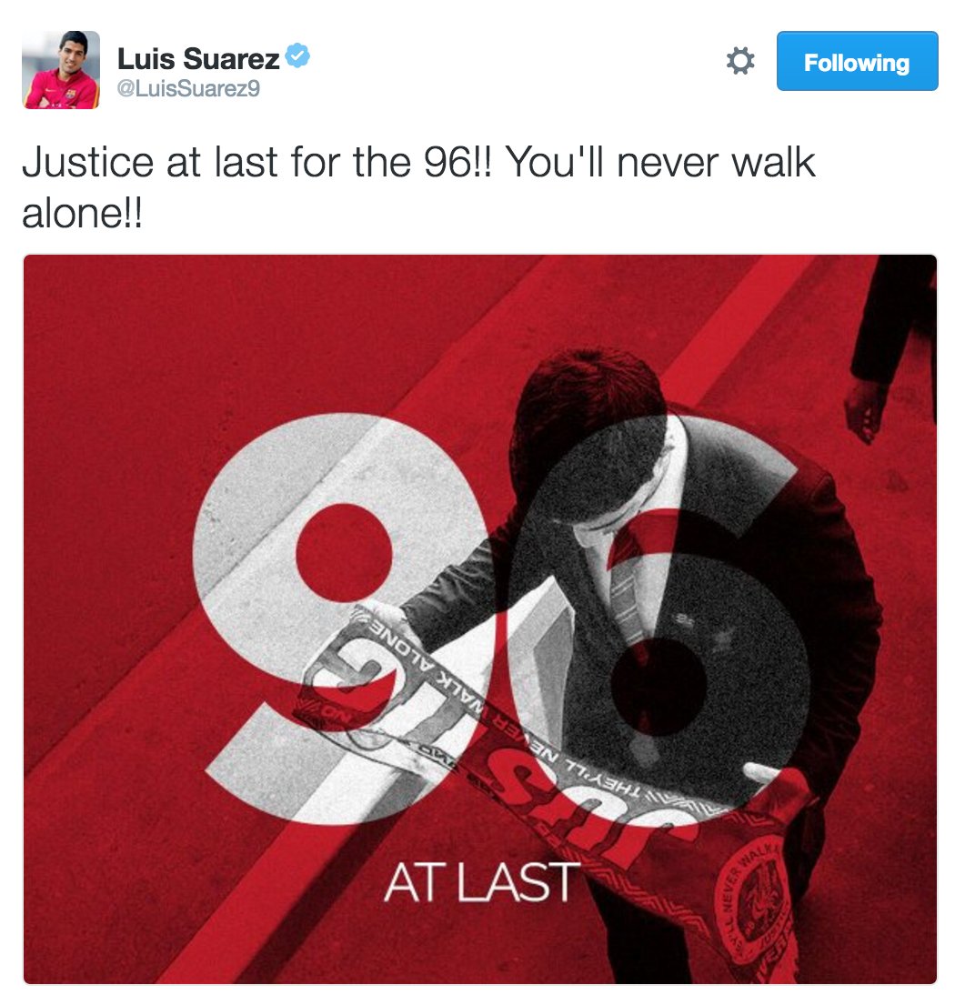 Nice touch from <a href="/LuisSuarez9/">Luis Suárez</a> #JFT96