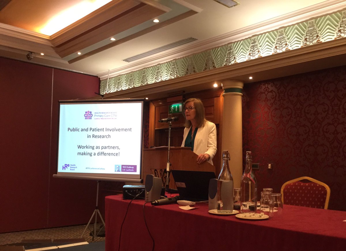 hrbtmrn's tweet photo. Kick off time! @pmrycaretrials1 #PPIConferenceGalway Edel Murphy @nuigalway opening address @IPPOSI @PatientTheme https://t.co/gg2COjPoft