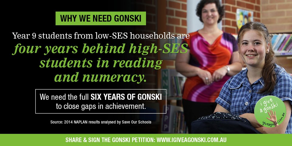 Postcodes shouldn't dictate results at school @turnbullmalcolm - #gonski means all kids can reach their potential.
