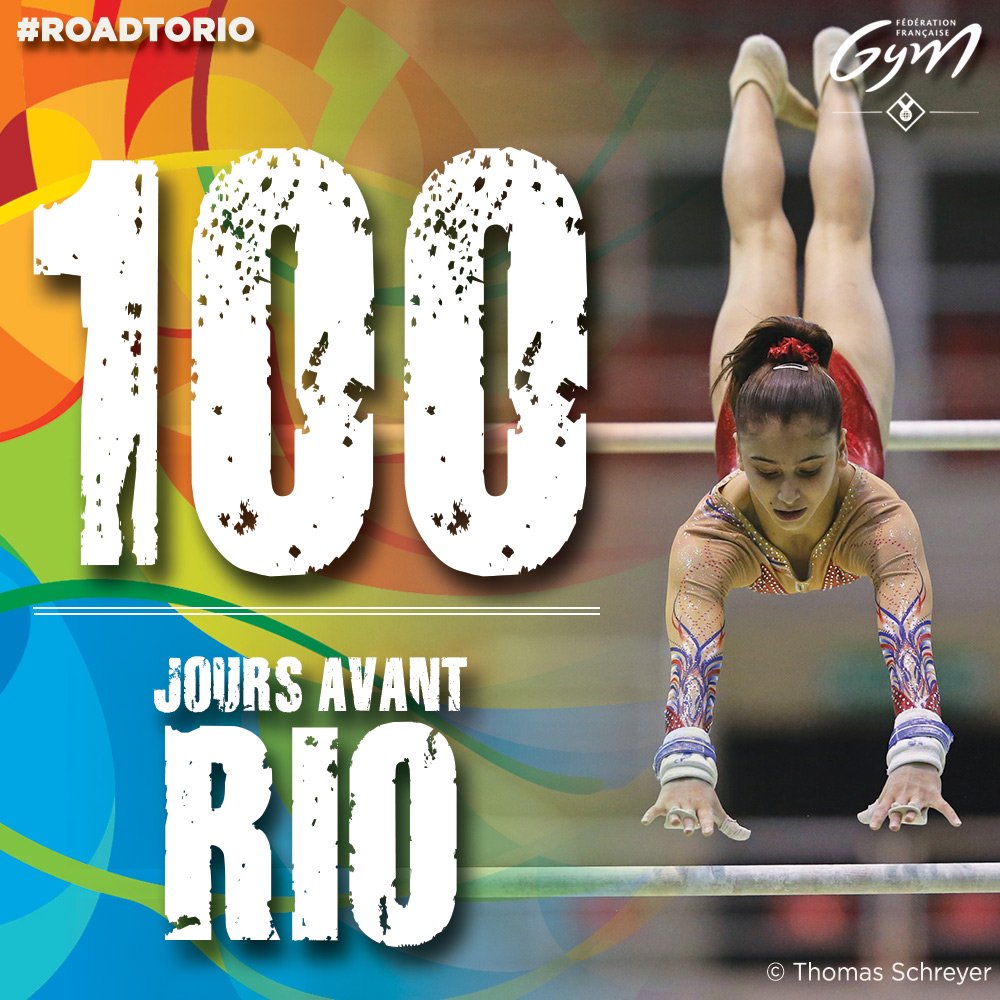 ffgymnastique's tweet photo. J-100 avant #Rio2016 ! #RoadToRio  #100DaysToGo https://t.co/2hqNyxKPGX