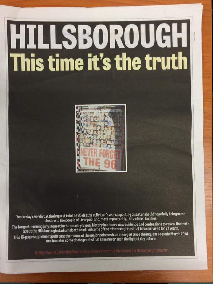SheffieldUnzip's tweet photo. Sheffield star today #Sheffield #JFT96 https://t.co/0Qo3Y8BJ6U